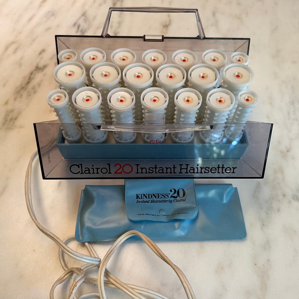 CLAIROL 20 Instant Hairsetter Hot Rollers w/ Clips!